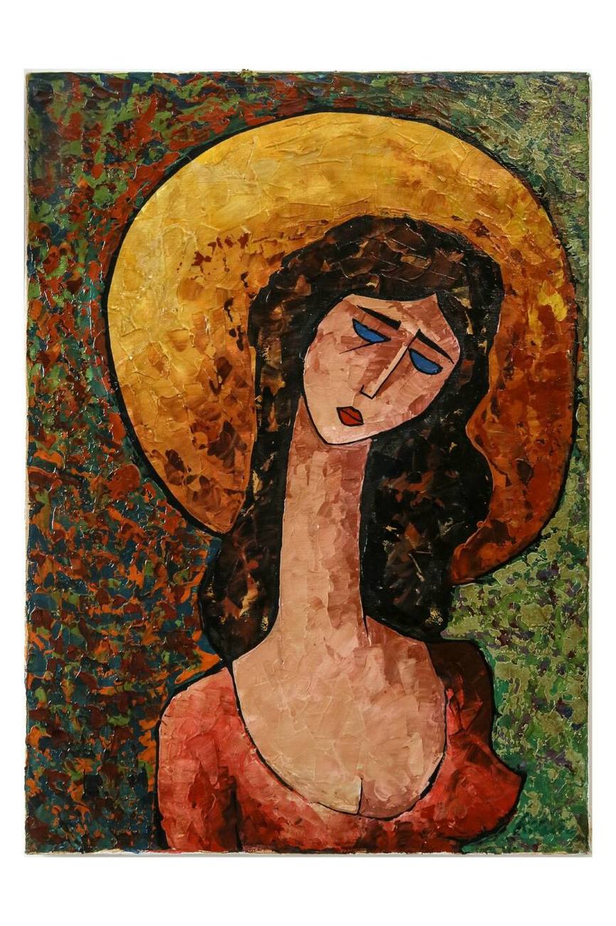 Ritratto di donna con cappello rosso