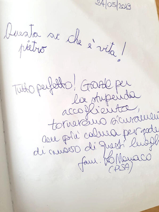Pagina del quaderno: tutto perfetto, grazie per la stupenda accoglienza